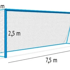 Fotbalová síť 2 mm/#100 mm. Rozměry 7,5x2,5x0,8x1,5 m