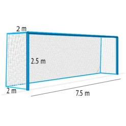 Fotbalová síť 4 mm/#120 mm. Rozměry 7,5x2,5x2x2 m
