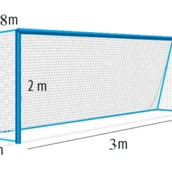 Fotbalová síť 3 mm/#10 cm. Rozměry 3x2x0,8x1,5 m