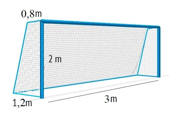 Fotbalová síť bezuzlová 4 mm/#12 cm. Rozměry 3х2х0,8х1,2 m